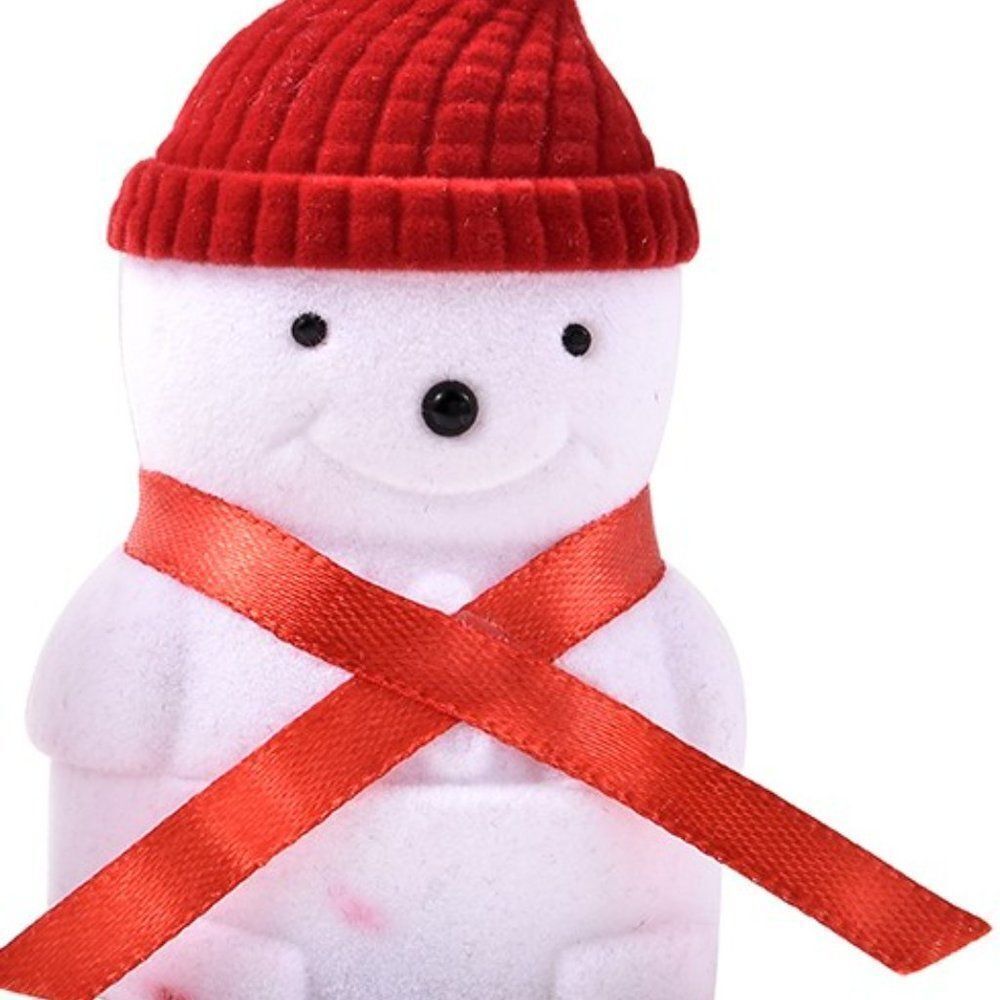 Velvet Snowman Jewelry Gift Box